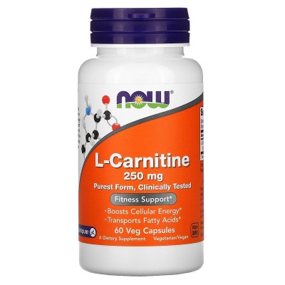 Л-карнитин NOW L-Carnitine 250 мг 60 капсул