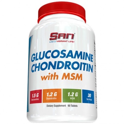 Средство для суставов и связок SAN Glucosamine Chondroitin MSM 90 таблеток