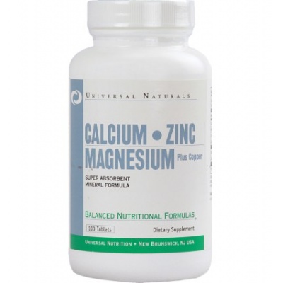 Витамины Universal Nutrition Calcium Zinc Magnesium 100 таблеток