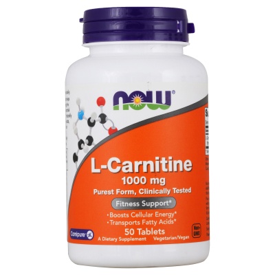 Л-Карнитин NOW L-Carnitine Tartrate 1000 мг 50 таблеток