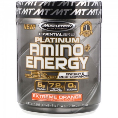 Аминокислота MuscleTech Platinum Amino Plus Energy 317 гр