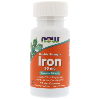 Витамины NOW Foods Iron 36 мг 90 капсул