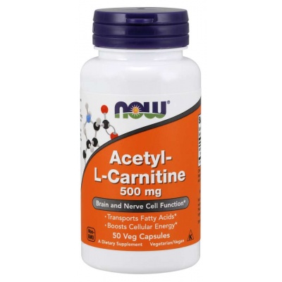 Л-карнитин NOW Acetyl L-Carnitine 500 мг 50 капсул