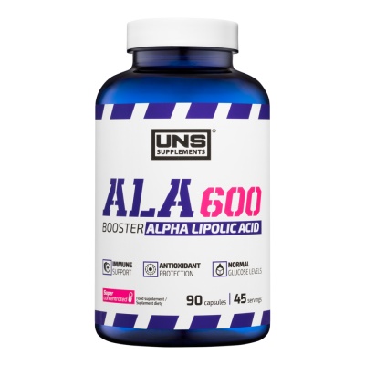 Антиоксидант UNS Supplements  ALA 600 BOOSTER Mix of 6 ingredients 90 капсул