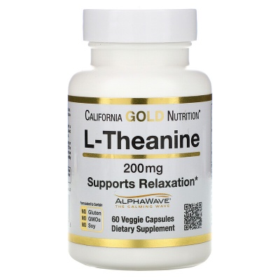Аминокислота California Gold Nutrition L-Theanine 200 мг 60 капсул