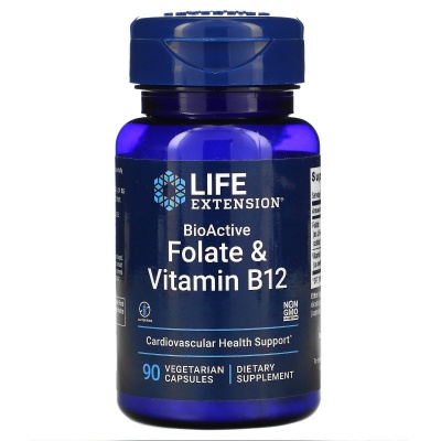 Витамины Life Extension Folate and Vitamin B12 90 капсул