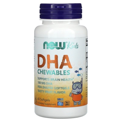 Антиоксидант NOW Kids Chewable DHA 60 капсул