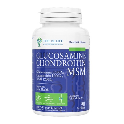 Хондропротекторы LIFE Glucosamine + Chondroitin + MSM 90 таблеток