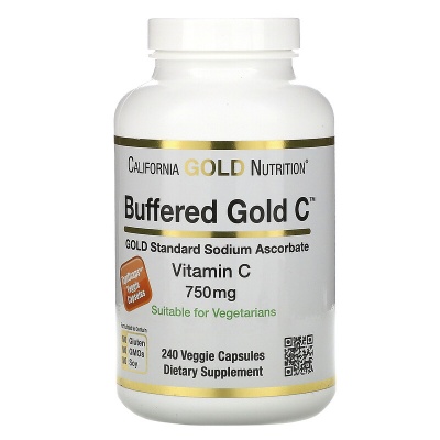 Витамины California Gold Nutrition Buffered Gold C 750 mg 240 капсул