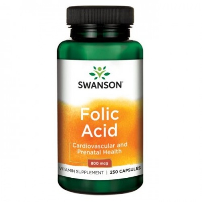Витамины Swanson Folic Acid 800 мкг 250 капсул