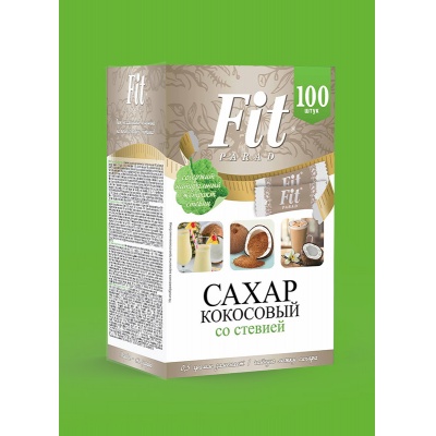 Кокосовый сахар со стевией Fit Parad 100 пекетиков