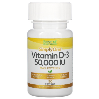Витамины Super Nutrition Vitamin D-3 50000 IU 50 капсул