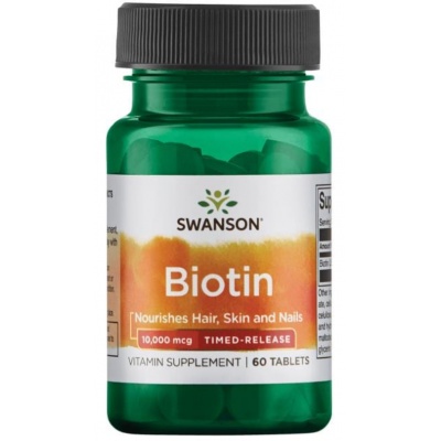 Биотин Swanson Biotin Hi Protency 10000 мкг 60 капсул