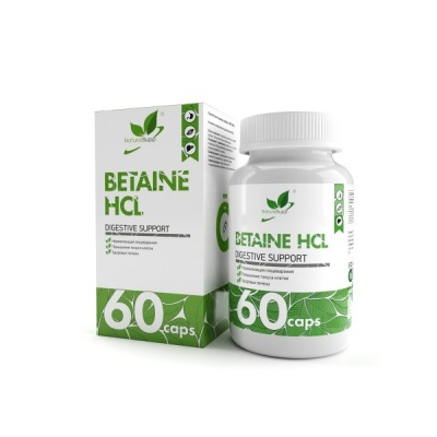 Витамины NaturalSupp Betaine HCL 500 мг 60 капсул