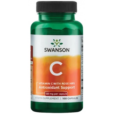Витамины Swanson Vitamin C Rose Hips 500 mg 100 капсул