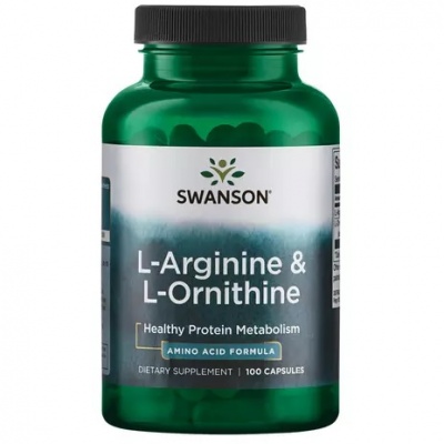 Аминокислота Swanson L-Arginine + L-Ornithine 100 капсул