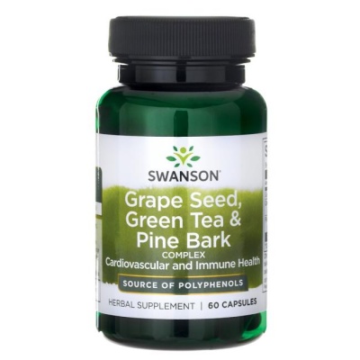 Специальный препарат Swanson Grape Seed, Green Tea & Pine Bark Complex 60 капсул