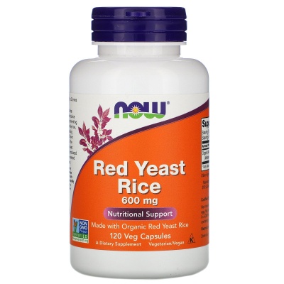 Витамины NOW Red Yeast Rice 600 мг 120 капсул