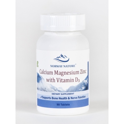 Витамины Norway Nature Calcium Magnesium Zinc + D3  90 таблеток