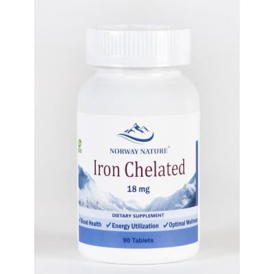 Витамины Norway Nature Iron Chelated 18 мг 90 таблеток