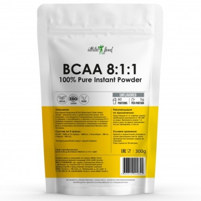 БЦАА Atletic Food 100% Pure BCAA 8:1:1 Instant 300 гр