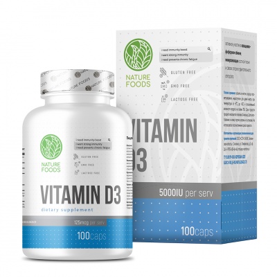 Витамины Nature Foods Vitamin D3 5000IU 100 капсул