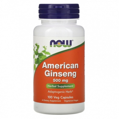 Специальный препарат NOW American Ginseng 500 мг 100 капсул