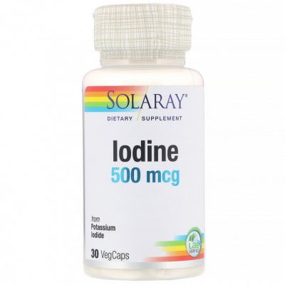 Витамины Solaray Iodine 50 мг 30 капсул