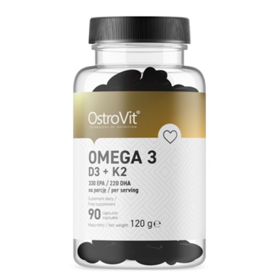 Антиоксидант OstroVit OMEGA 3 D3+K2 90 капсул