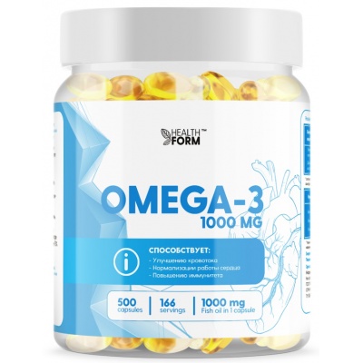 Антиоксидант Health Form Omega-3 1000 мг 500 капсул