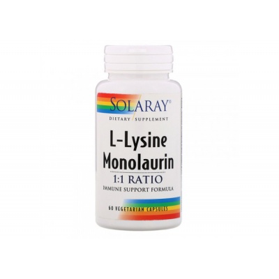 Аминокислота Solaray L-Lysine Monolaurin 60 капсул