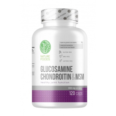 Хондропротектор Nature Foods Glucosamine + Chondroitin + MSM 120 капсул