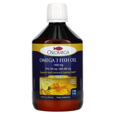 Антиоксидант Oslomega Omega-3 Fish oil 1400 мг 500 мл