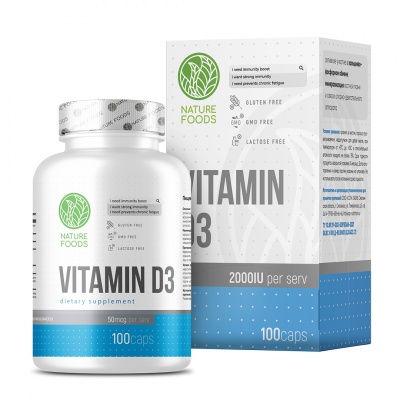 Витамин Nature Foods Vitamin D3 2000 IU 100 капсул