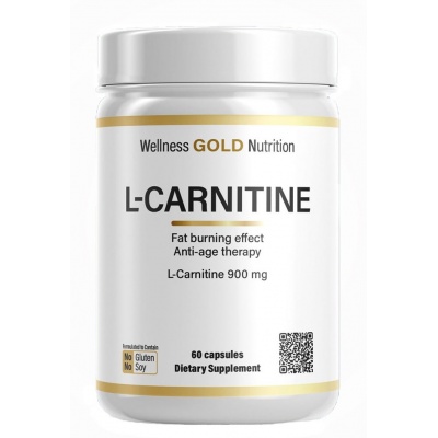 Л-Карнитин Wellness Gold Nutrition L-Carnitine 900 мг 60 капсул