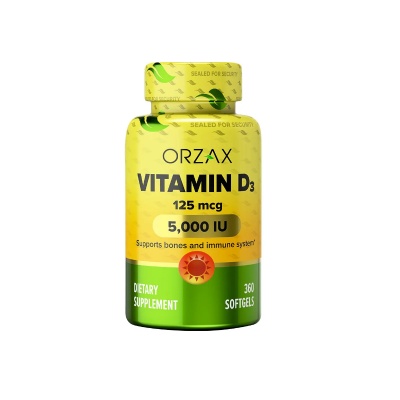 Витамины Orzax Vitamin D-3 5000 360 капсул