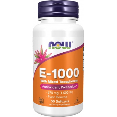 Витамины NOW Vitamin E-1000 50 капсул