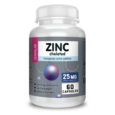 Витамины Chikalab vitamin Zinc chelate 25 мг 60 капсул
