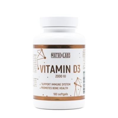 Витамины Matrix Labs Vitamin D3 2000 IU 180 капсул