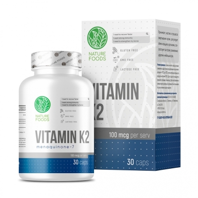 Витамины Nature Foods Vitamin K2 100 мкг 60 капсул