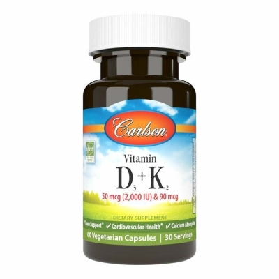 Витамины Carlson Labs Vitamin D3 + K2 60 капсул